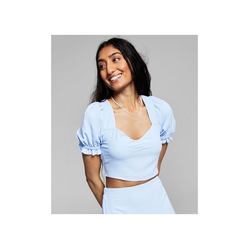And Now This Now This Womens Tie Back Crop Top